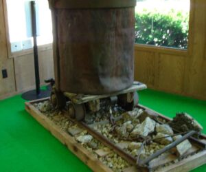 A filled 1,250-can on display at the Baxter Springs, Kansas museum.