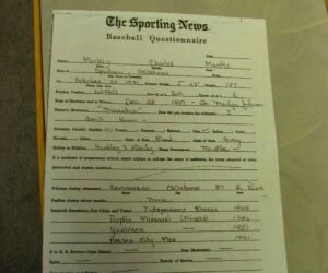 He also has a copy of the questionnaire Mantle filled out for The Sporting News when his nickname was still "Muscles."