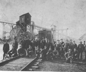 This early mining photograph was taken before the mining camp called Hattonville was renamed Commerce.
