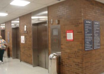 The first thing he had to do was locate home plate. Howard University Hospital's best guess was that it was located near this elevator shaft.