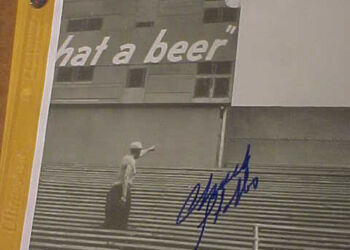 Dunaway, who was seated in the bleachers, "down low," waited until Mantle crossed the plate to go in search of the ball. The ball was painted on the scoreboard to commemorate the feat.