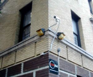 Security cameras now guard her bedroom window.