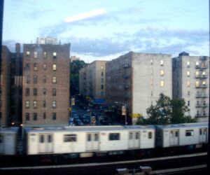 The week before the Stadium closed, I went back for one last visit. The view from the upper deck ramp in the right field looking toward my grandmother's apartment. The No. 4 train offered straphangers a glimpse of the field.